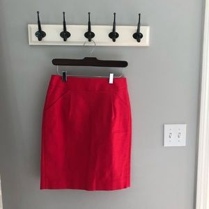 J Crew poppy red Pencil skirt size 2